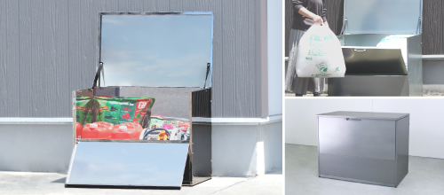 上扉と前扉が開く保管庫