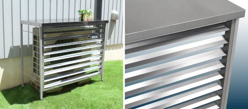 ZAM鋼板とステンレスから選べる室外機カバー